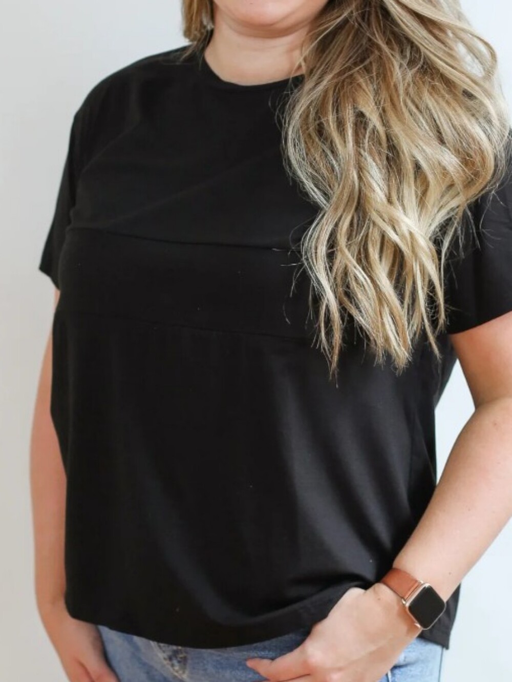 Move Mama Classic Fit Invisible Zip Nursing Tshirt - S